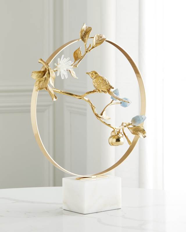 Brass Bird on Cyanite Sculpture